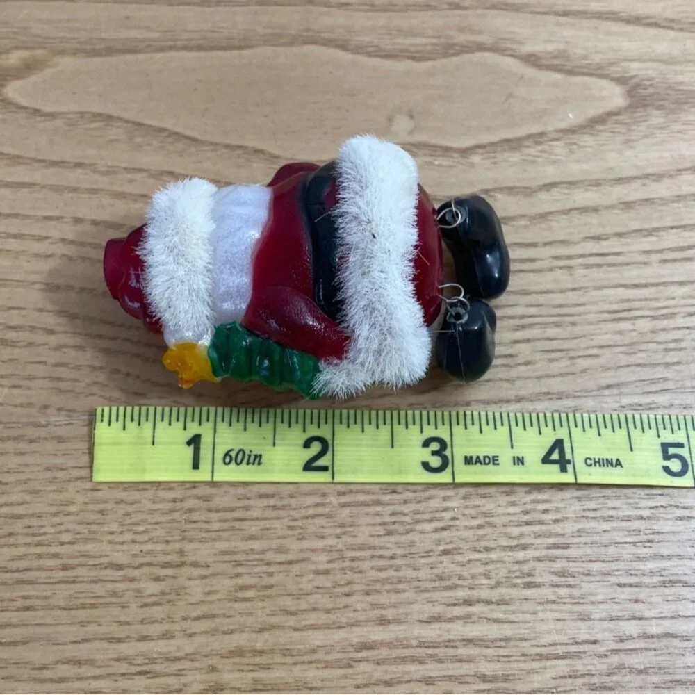 Vtg Blow Mold Plastic Santa String Light Covers Set 7 Christmas Tree Dangle Legs